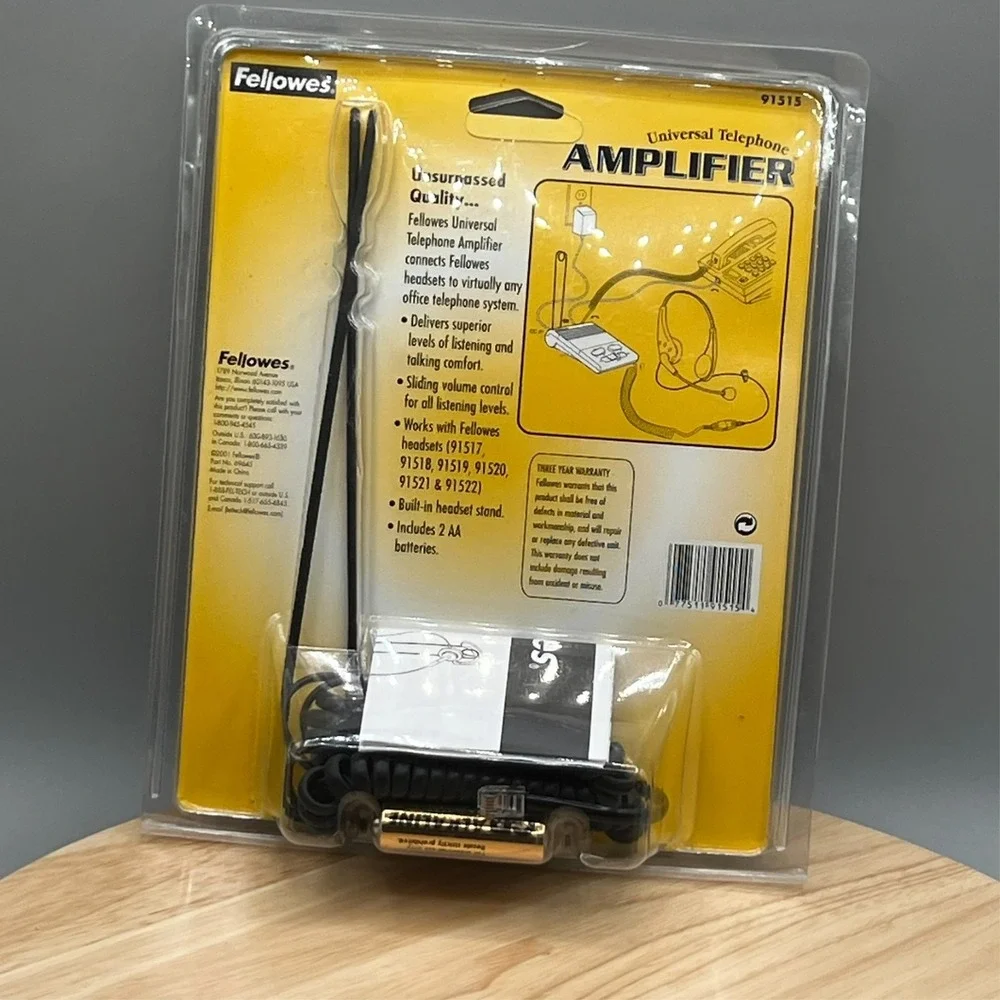 Fellowes Universal Telephone Headset Amplifier Unit NEW OLD STOCK SEALED